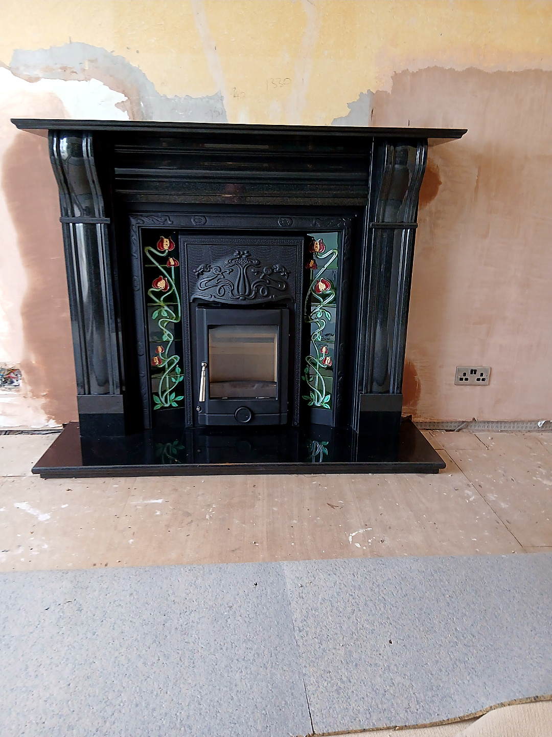 Flue installation by Simply Stoves NE above a finished stove
